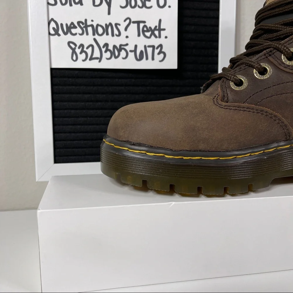DR DOC MARTENS PLENUM WATERPROOF STEEL TOE WORK BOOTS WOMENS SIZE 5 LEATHER HIKE - Picture 9 of 10